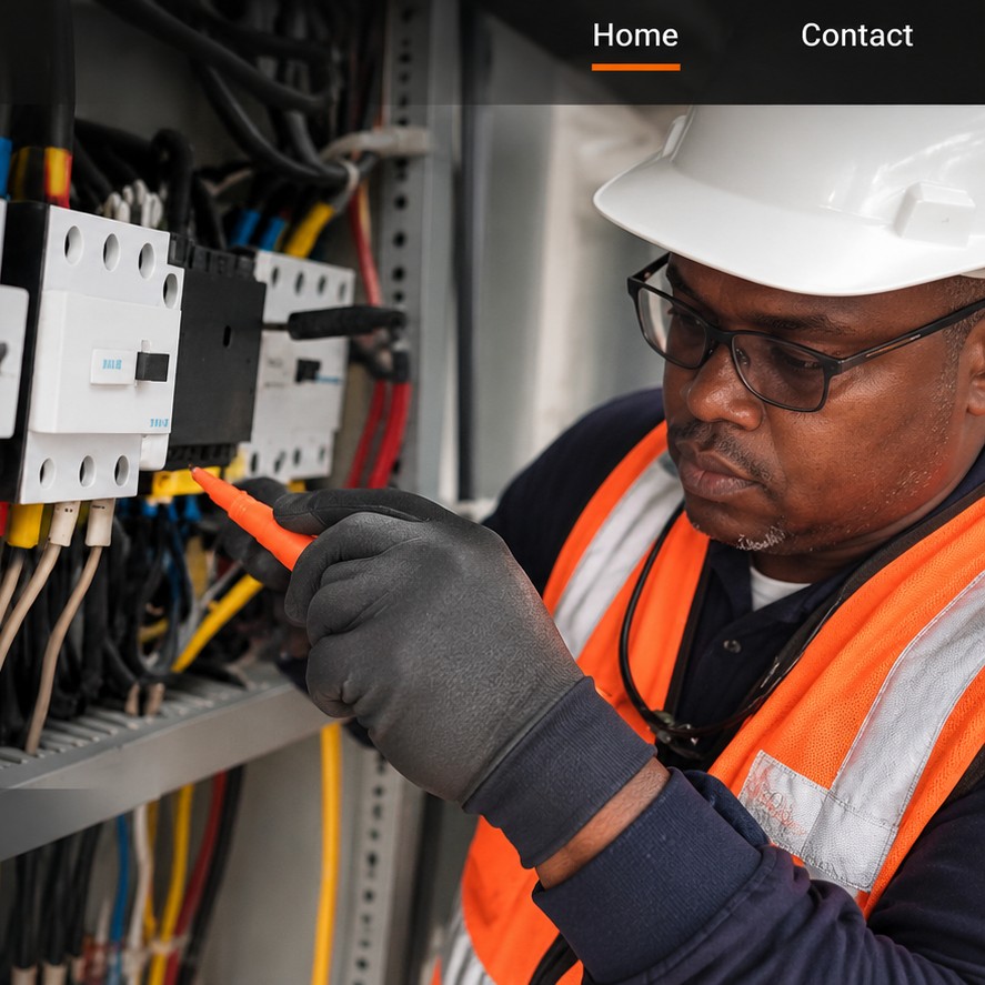 SMS Electrical technician working on an electrical panel