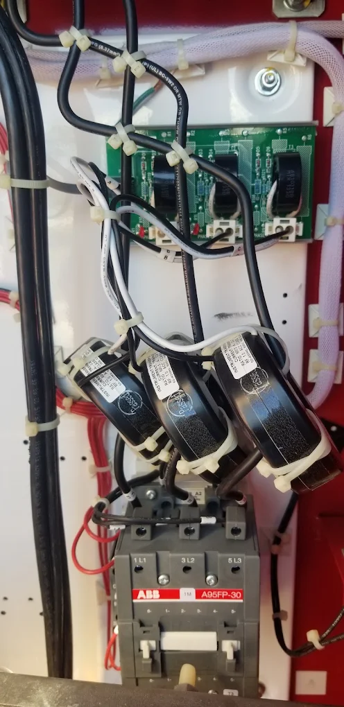 ABB three-phase contactor and control wiring